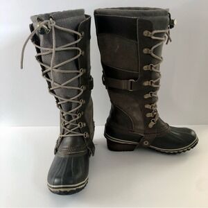 Sorel Conquest Carly Tall Boots Women's Size 7 Brown Taupe NL2033-208